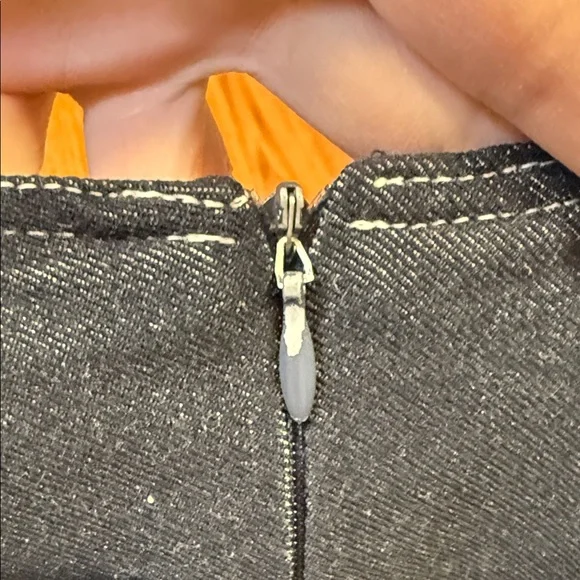 Bali Dark Blue Stretch Denim Sleeveless Shift Dress - Size L - Picture 9 of 9